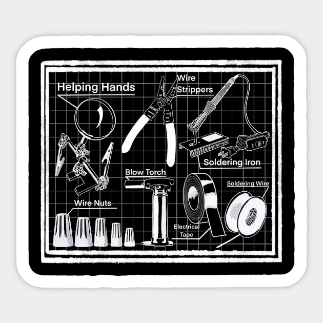 The Electrical Engineer Blueprint Sticker by Schematic Fanatic